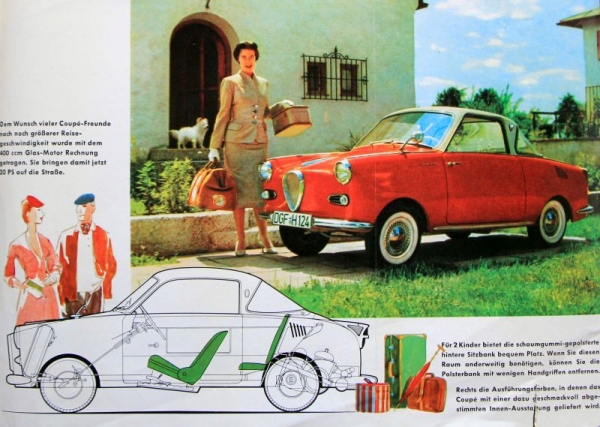 Glas Goggomobil Coupe Modelprogram 1958 Carbrochure (9996)